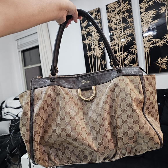 Gucci Brown Monogram Tote Bag - Picture 1 of 11